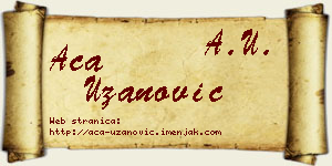 Aca Uzanović vizit kartica